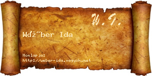 Wéber Ida névjegykártya